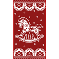 Полотенце махровое 30х60 см. 420 гр. арт. С79-ЮА рис. 7934 Лошадка-2 вид отбелка/темно-красный С79-ЮА-12 - фото 105350