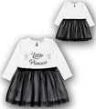 CAB 61939 Платье для девочки экрю/черный (086)-52 ВГ 390373 - фото 115677