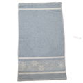 Полотенце махровое гладкокрашеное 30х50 (350) артикул С79/1-2-ЮА рис. 5853, Снежинки в бордюре, вид 229 синий туман 71114 - фото 88721